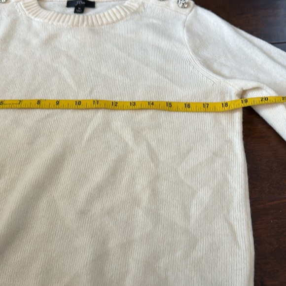 NWT J Crew Ivory wool blend sweater with rhinestone jewels detail - Picture 9 of 10